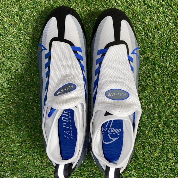 Nike Vapor Edge Pro 360 White Royal Blue Football Cleats DQ3670-041 Men Size 13